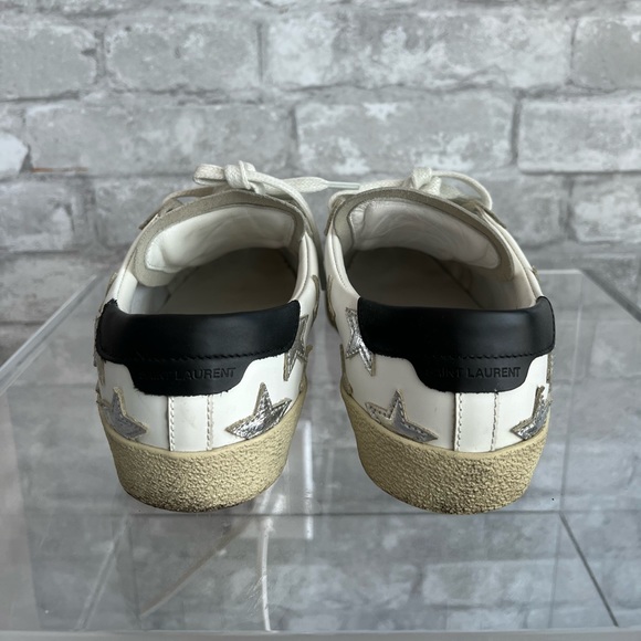SAINT LAURENT - white court classic metallic california sneakers - Picture 3 of 5